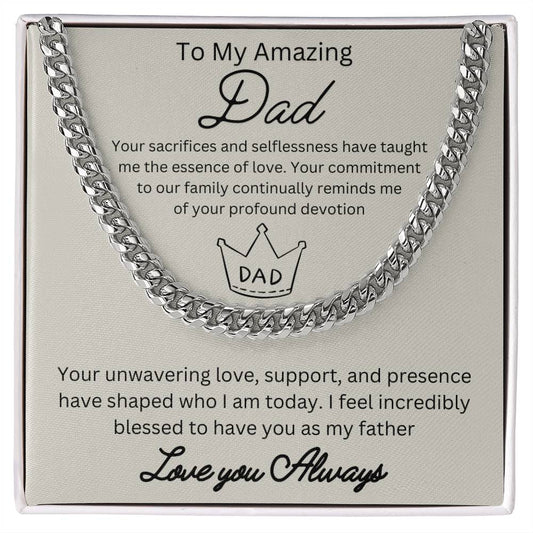 To My Amazing Dad | Love Always | Cuban Chain